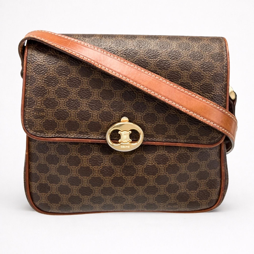 Vintage CELINE Triomphe Macadam Mini Shoulder Crossbody Bag